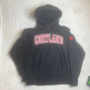 SUNY Cortland men's black champion reverse weave hoodie embroidered‎ M